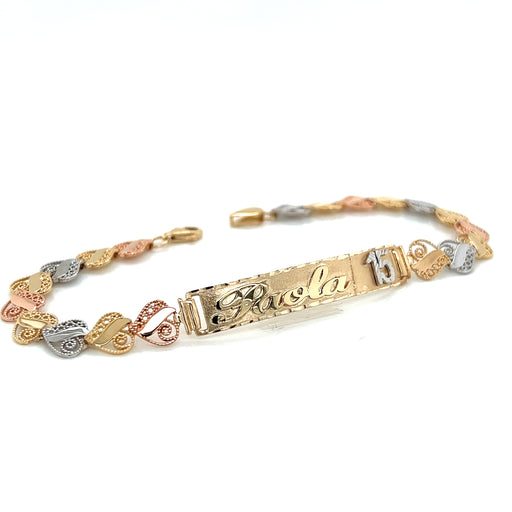 14k Gold Esclavas De Oro Para 15 Años 14k Gold Quinceañera Tri