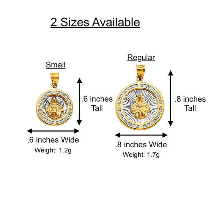 14k Santo Niño de Atocha Round Gold Pendant and Solid Chain - LE-2728