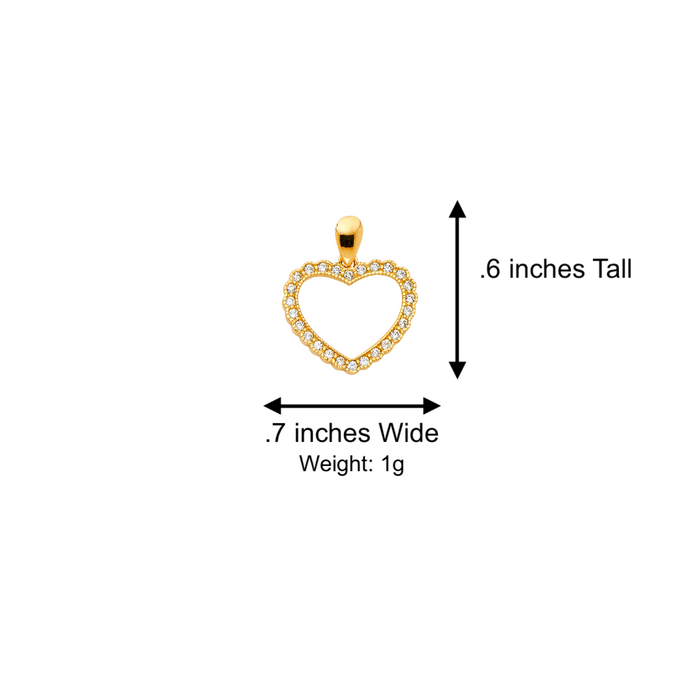 14k Gold Gemstone Heart Pendant with Solid Chain - LE-0581