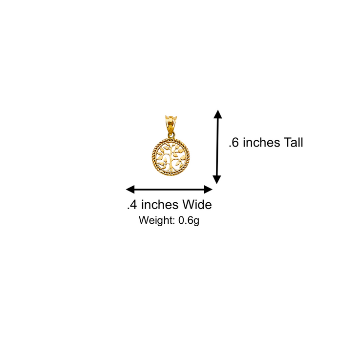 14k Gold Family Tree of Life Pendant with Solid Chain - LE-2705