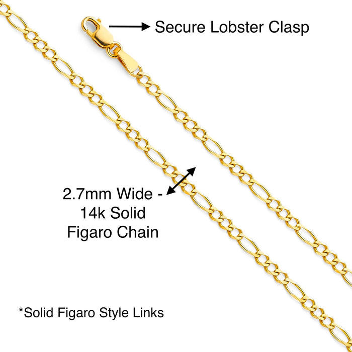 14k Scorpio Zodiac Sign Gold Gemstone Pendant with Solid Chain - LE-3254