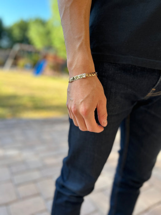 18k Gold Cuban Link Bracelet With Name Plate New Real 10K Yellow