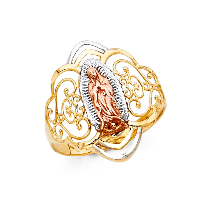 14k Gold Virgin Mary Guadalupe Ring - LE-1760